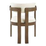 Lavrin Vegan Leather Upholstered Dining Arm Chair in Cream