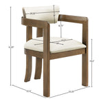 Lavrin Vegan Leather Upholstered Dining Arm Chair in Cream
