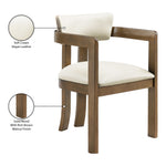 Lavrin Vegan Leather Upholstered Dining Arm Chair in Cream