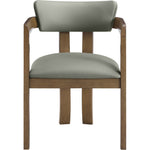 Lavrin Vegan Leather Upholstered Dining Arm Chair in Olive