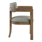 Lavrin Vegan Leather Upholstered Dining Arm Chair in Olive