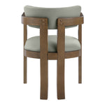 Lavrin Vegan Leather Upholstered Dining Arm Chair in Olive