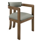 Lavrin Vegan Leather Upholstered Dining Arm Chair in Olive