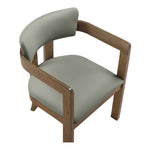 Lavrin Vegan Leather Upholstered Dining Arm Chair in Olive