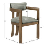 Lavrin Vegan Leather Upholstered Dining Arm Chair in Olive