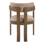 Lavrin Vegan Leather Upholstered Dining Arm Chair in Tan