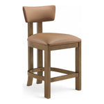 Lavrin Vegan Leather Upholstered Counter Stool in Cognac
