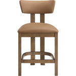 Lavrin Vegan Leather Upholstered Counter Stool in Cognac