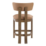 Lavrin Vegan Leather Upholstered Counter Stool in Cognac