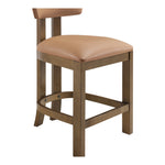 Lavrin Vegan Leather Upholstered Counter Stool in Cognac