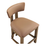 Lavrin Vegan Leather Upholstered Counter Stool in Cognac