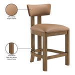 Lavrin Vegan Leather Upholstered Counter Stool in Cognac