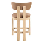 Lavrin Vegan Leather Upholstered Counter Stool in Cognac