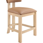 Lavrin Vegan Leather Upholstered Counter Stool in Cognac