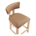 Lavrin Vegan Leather Upholstered Counter Stool in Cognac