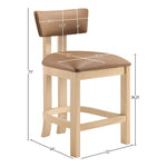 Lavrin Vegan Leather Upholstered Counter Stool in Cognac