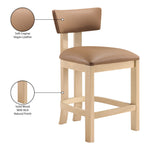 Lavrin Vegan Leather Upholstered Counter Stool in Cognac