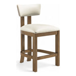 Lavrin Vegan Leather Upholstered Counter Stool in Cream