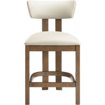 Lavrin Vegan Leather Upholstered Counter Stool in Cream