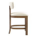 Lavrin Vegan Leather Upholstered Counter Stool in Cream