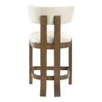 Lavrin Vegan Leather Upholstered Counter Stool in Cream