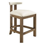 Lavrin Vegan Leather Upholstered Counter Stool in Cream