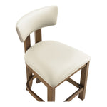 Lavrin Vegan Leather Upholstered Counter Stool in Cream