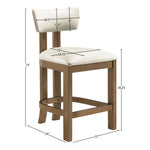 Lavrin Vegan Leather Upholstered Counter Stool in Cream
