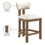 Lavrin Vegan Leather Upholstered Counter Stool in Cream