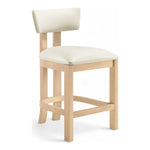 Lavrin Vegan Leather Upholstered Counter Stool in Cream