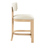 Lavrin Vegan Leather Upholstered Counter Stool in Cream