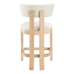 Lavrin Vegan Leather Upholstered Counter Stool in Cream