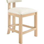 Lavrin Vegan Leather Upholstered Counter Stool in Cream