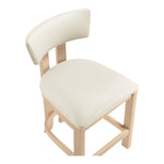 Lavrin Vegan Leather Upholstered Counter Stool in Cream