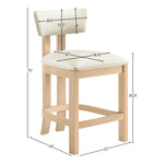 Lavrin Vegan Leather Upholstered Counter Stool in Cream