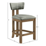 Lavrin Vegan Leather Upholstered Counter Stool in Olive