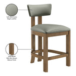 Lavrin Vegan Leather Upholstered Counter Stool in Olive
