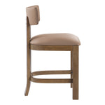 Lavrin Vegan Leather Upholstered Counter Stool in Tan