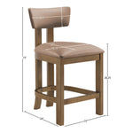 Lavrin Vegan Leather Upholstered Counter Stool in Tan
