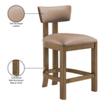 Lavrin Vegan Leather Upholstered Counter Stool in Tan