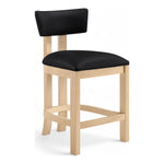 Lavrin Vegan Leather Upholstered Counter Stool in Black