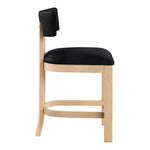 Lavrin Vegan Leather Upholstered Counter Stool in Black