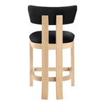 Lavrin Vegan Leather Upholstered Counter Stool in Black