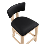 Lavrin Vegan Leather Upholstered Counter Stool in Black