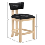Lavrin Vegan Leather Upholstered Counter Stool in Black