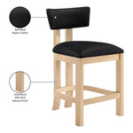 Lavrin Vegan Leather Upholstered Counter Stool in Black