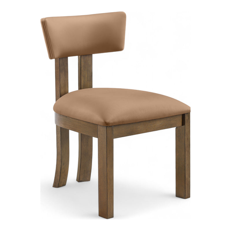Lavrin Vegan Leather Upholstered Dining Side Chair in Cognac