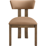 Lavrin Vegan Leather Upholstered Dining Side Chair in Cognac