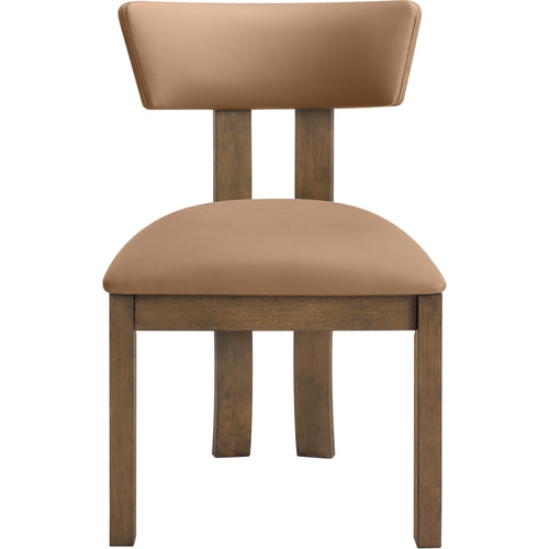Lavrin Vegan Leather Upholstered Dining Side Chair in Cognac