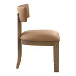 Lavrin Vegan Leather Upholstered Dining Side Chair in Cognac